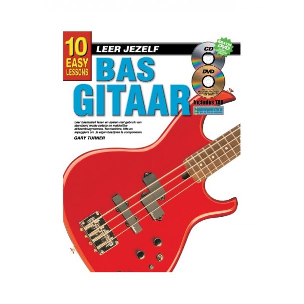 Gary Turner: 10 Easy Lessons Bas Gitaar (Book/CD/DVD) (Dutch Language Edition)