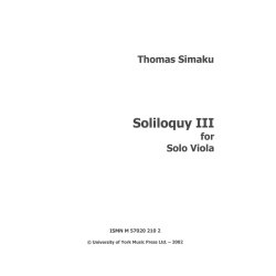 Thomas Simaku: Soliloquy III