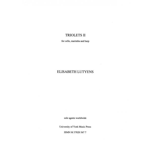 Elisabeth Lutyens: Triolet II Op.160 (Score)