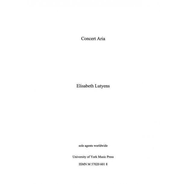 Elisabeth Lutyens: Concert Aria ('Dialogo') Op.142