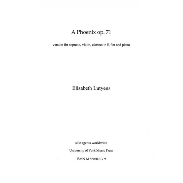 Elisabeth Lutyens: A Phoenix Op.71a (Score)