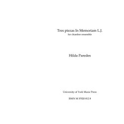 Hilda Paredes: Tres piezas In Memoriam L.J.