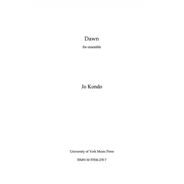 Jo Kondo: Dawn (Vocal Score)