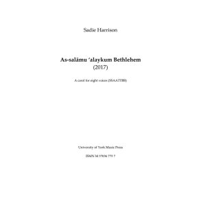 Sadie Harrison: As-Salāmu ʿAlaykum Bethlehem