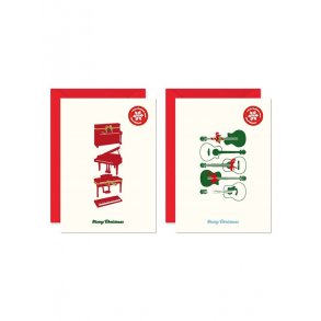My World Xmas Card - Pack Of 6 - Guitar/Piano