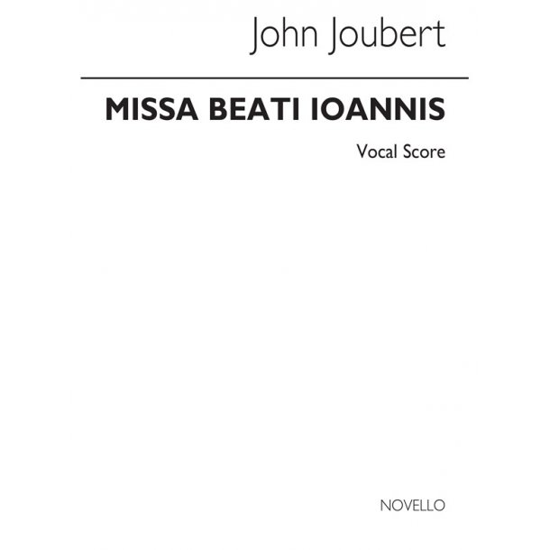 Joubert: Missa Beati Ioannis Op.37 (Vocal Score)