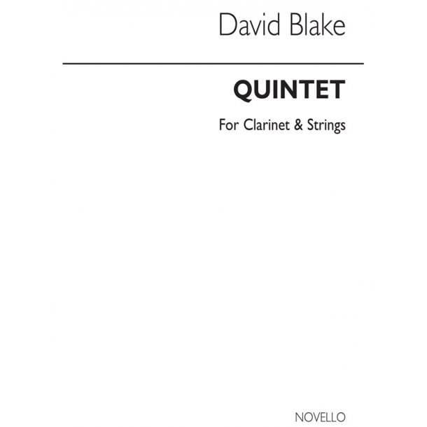 David Blake: Quintet For Clarinet &amp; Strings (Score)
