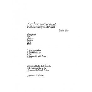 Judith Weir: Airs From Another Planet (Parts)