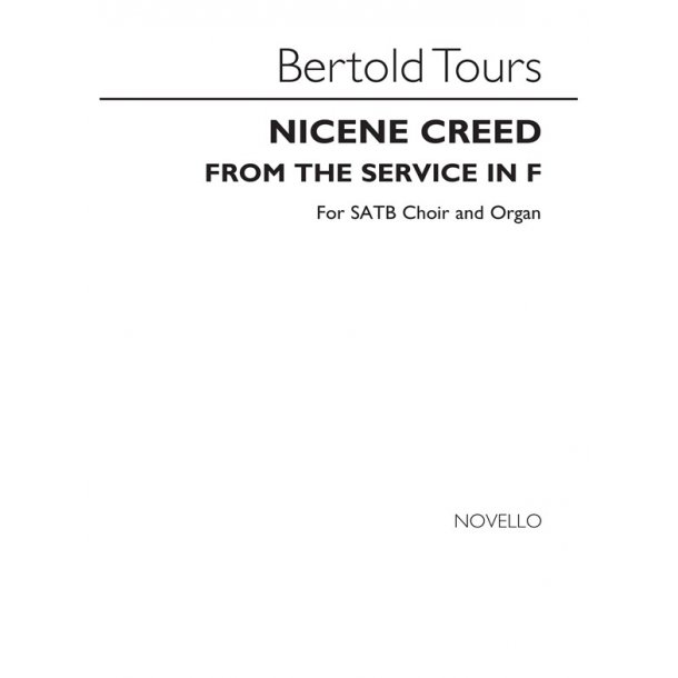 Berthold Tours: The Nicene Creed In F (From Tours Service In F) Satb/Organ