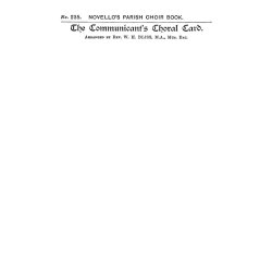 W.H. Bliss: The Communicant`s Choral Card Satb/Organ