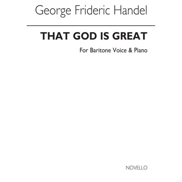 Handel That God Is Great Baritone And Piano