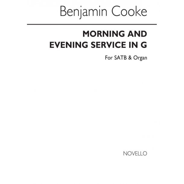 Dr Benjamin Cooke: Jubilate Deo In G (From The Morning Service)