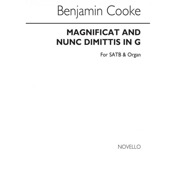 Dr. Benjamin Cooke: Magnificat And Nunc Dimittis In G