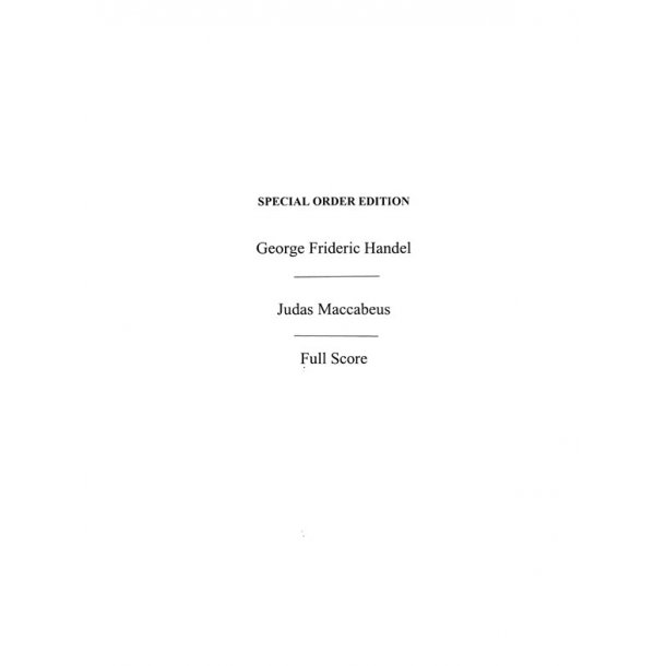 G.F. Handel: Judas Maccabeus (Mozart) Full Score