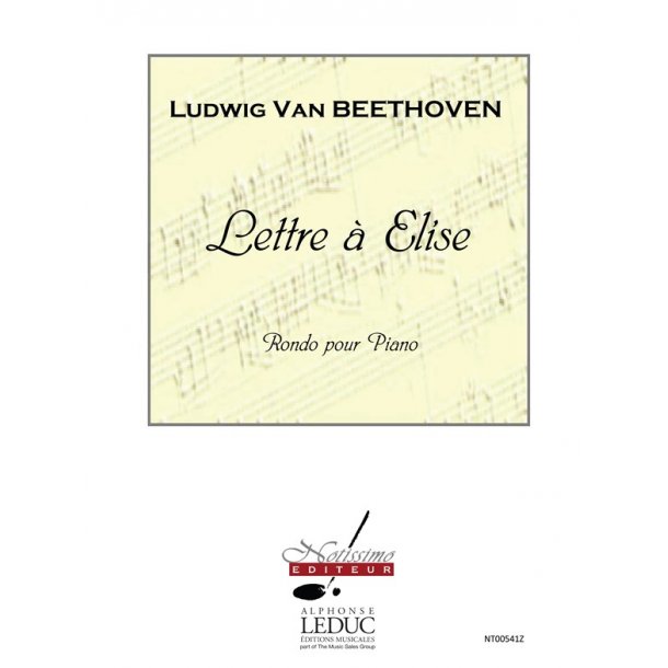 Beethoven Ludwig Van Lettre A Elise Piano Book