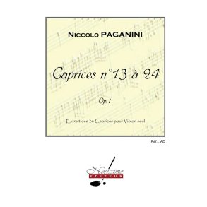 Paganini 24 Caprices Volume 2 Caprices 13 A 24 Violin Solo Book