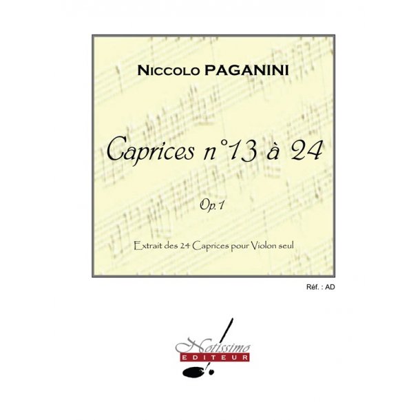 Paganini 24 Caprices Volume 2 Caprices 13 A 24 Violin Solo Book