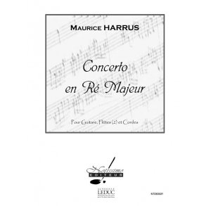 Harrus Concerto In D Major Op 75 Guitar 2 Flutes & Strings Score/Parts