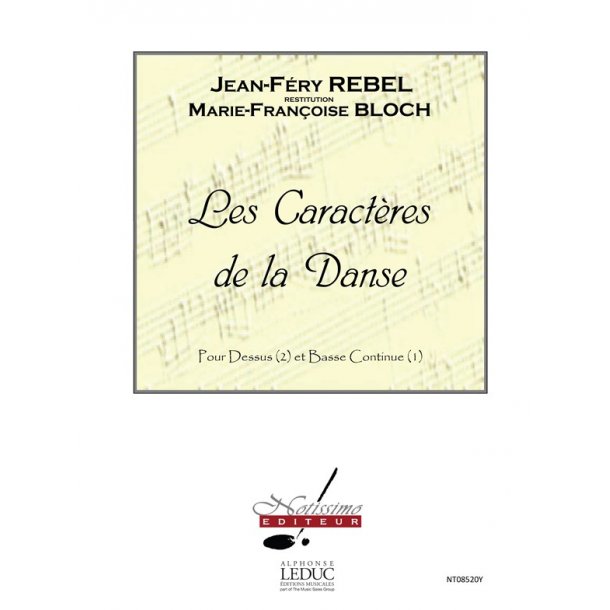 Rebel Caracteres De La Danse 2 High Voices &amp; Basso Continuo Sc/Pts