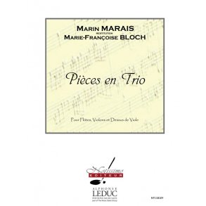 Marais Pieces En Trio (Bloch) Flt/Vln/Bass Vlg Score & Parts