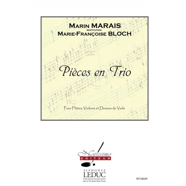 Marais Pieces En Trio (Bloch) Flt/Vln/Bass Vlg Score &amp; Parts
