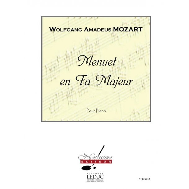 Mozart Menuet In F Major Piano Book
