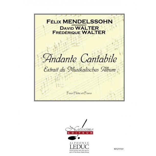 Mendelsohn Andante Cantabile (Walter) Flute &amp; Piano Book