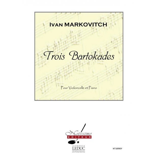 Markovitch 3 Bartokades Cello &amp; Piano Book