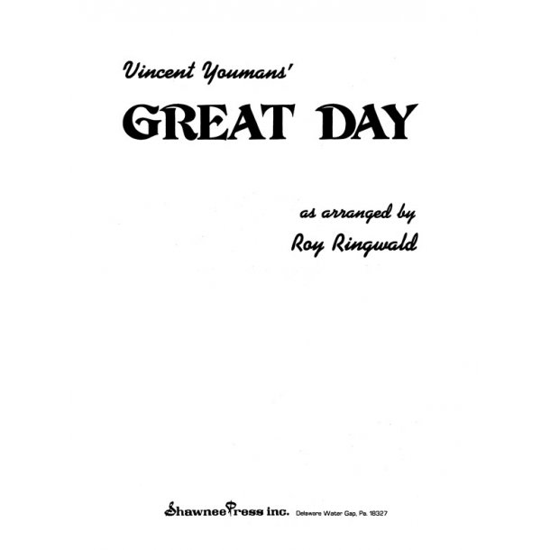 Vincent Youman: Great Day (SSA)
