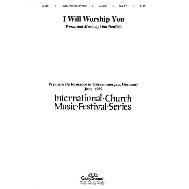 I Will Worship You Satb