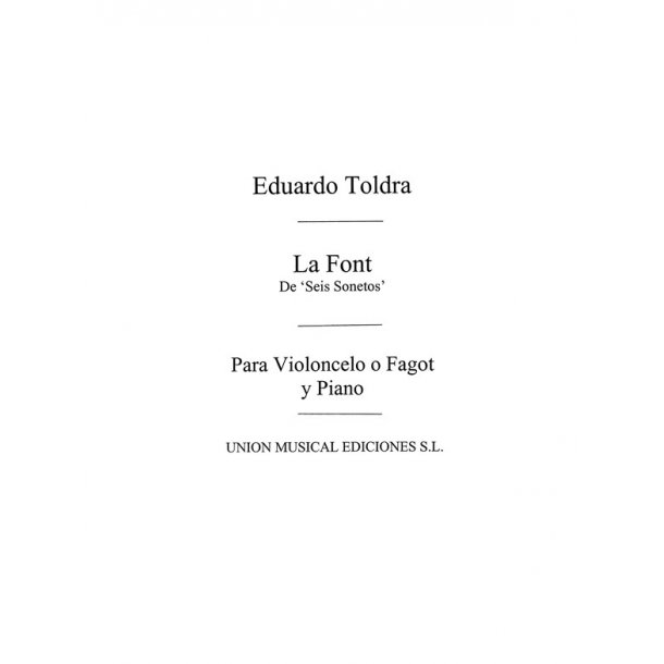 Toldra: La Font (Amaz) for Cello and Piano