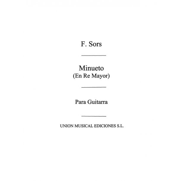 Sors: Minueto En Re Mayor Op.11 No.5 (Llobet) for Guitar