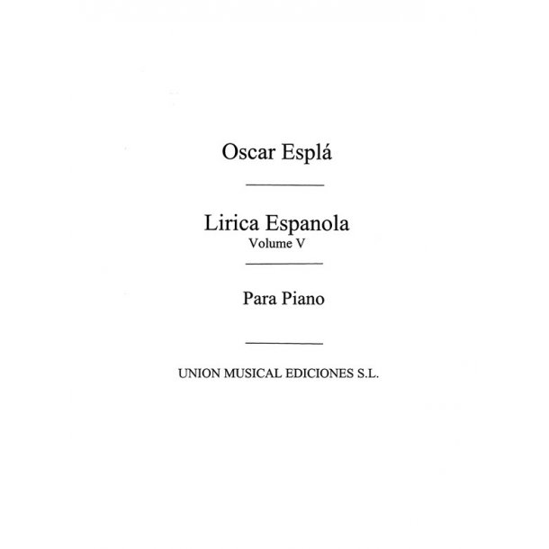 Espla: Lirica Espanola Vol.5 for Piano