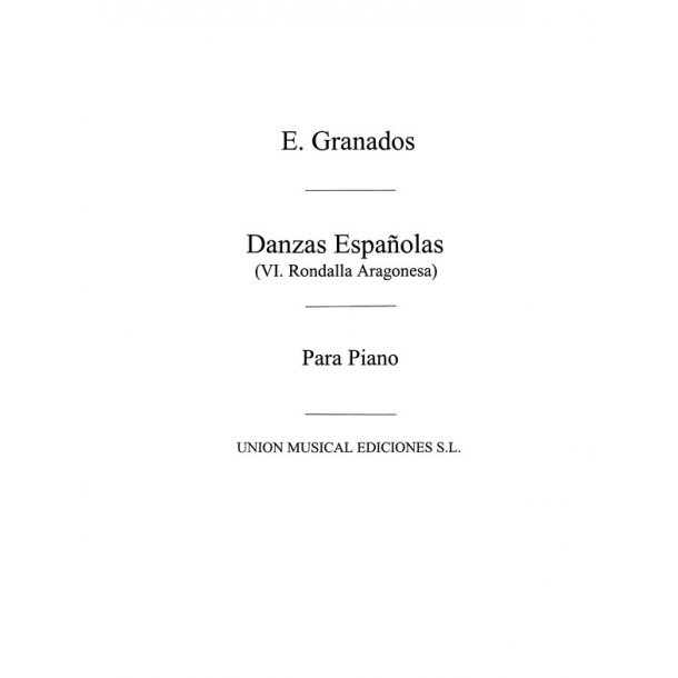 Granados: Danza Espanola No.6 Rondalla Aragonesa for Piano
