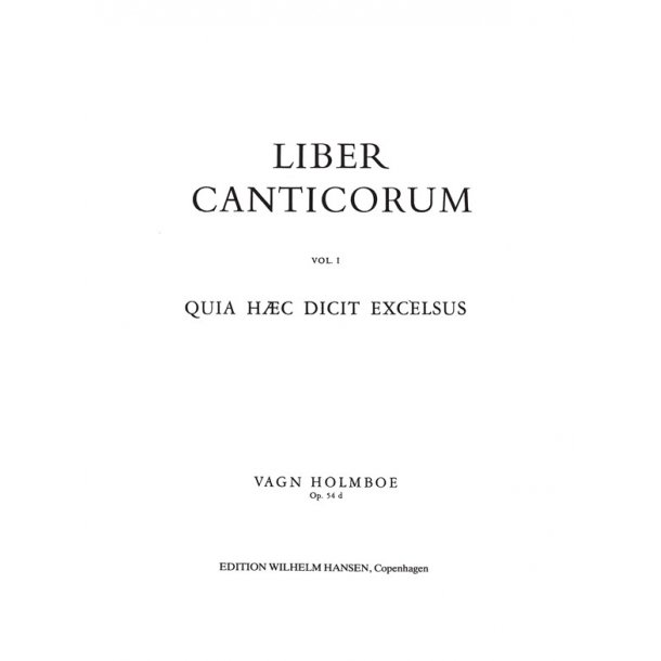 Holmboe Quia Haec Dct Excelsus Op54d