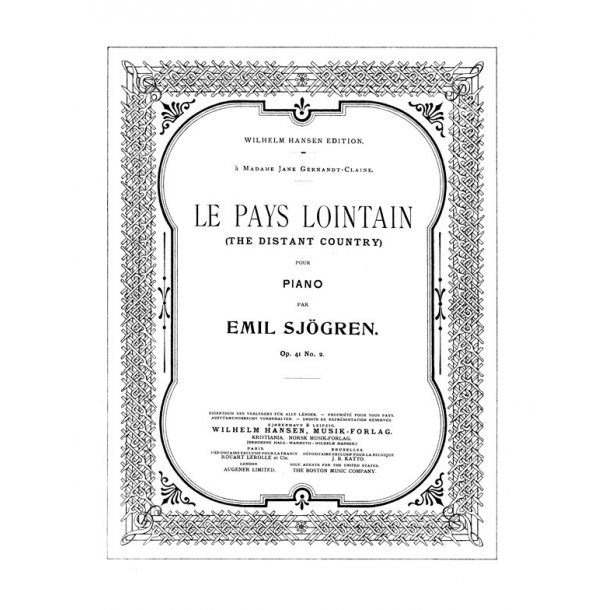 Emil Sj&ouml;gren: Det Fjerne Land Op.41 No.2