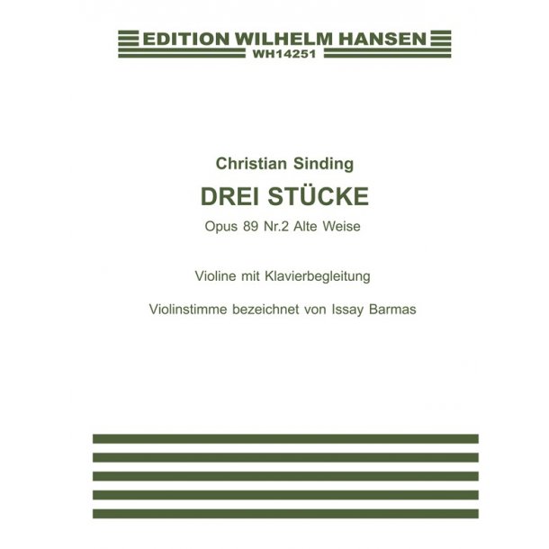 Sinding, C Drei Stucke Op.89 Vln/Pf