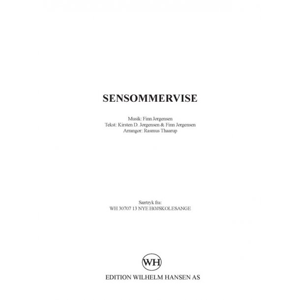 Finn J&oslash;rgensen: Sensommervise (SATB)