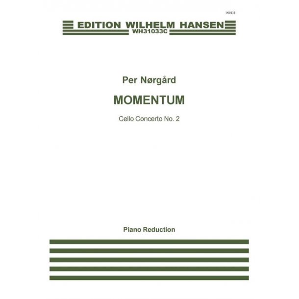 NORGARD PER MOMENTUM CELLO CONCERTO NO2 CELLO & PIANO REDUCTION SCORE