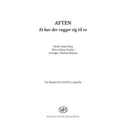 MICHAEL BOJESEN AFTEN-ET HAV DER VUGGER SIG TIL RO SATB