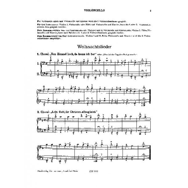 Frhliche Weihnachten Violoncello