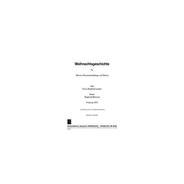 Weihnachtsgeschichte Fr Stimme, Perc