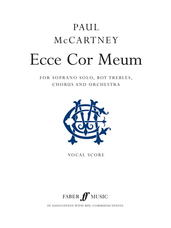 MCCARTNEY ECCE COR MEUM VOC SCORE