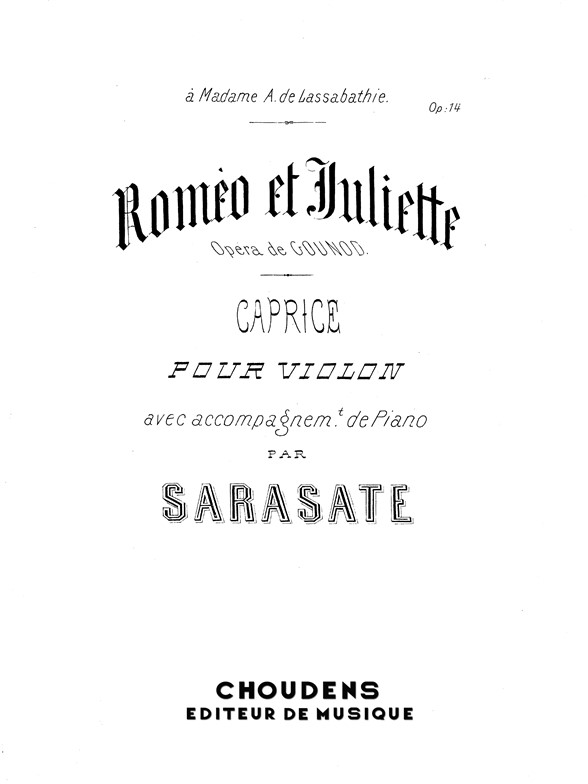GOUNOD ROMÉO ET JULIETTE CAPRICE VIOLON ET PIANO