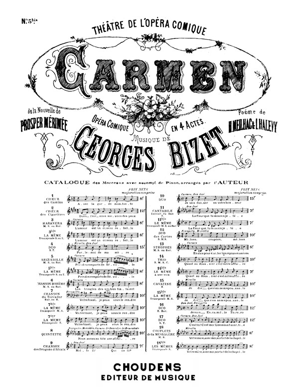 BIZET CARMEN N° 5BIS SÉGUÉDILLE PRÈS DES REMPARTS DE SÉVILLE SOPRANO O