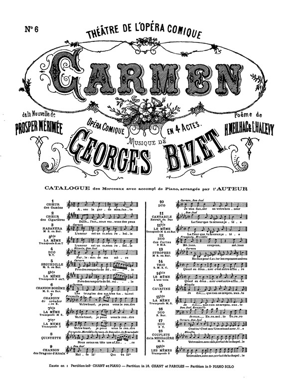 BIZET CARMEN N° 6 CHANSON BOHÊME LES TRINGLES DES SISTRES MEZZO OU BAR