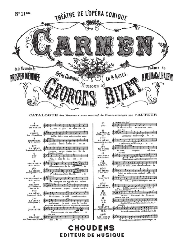 BIZET CARMEN N° 11BIS CANTABILE EXTRAIT DU DUO LA FLEUR QUE TU M'AVAIS