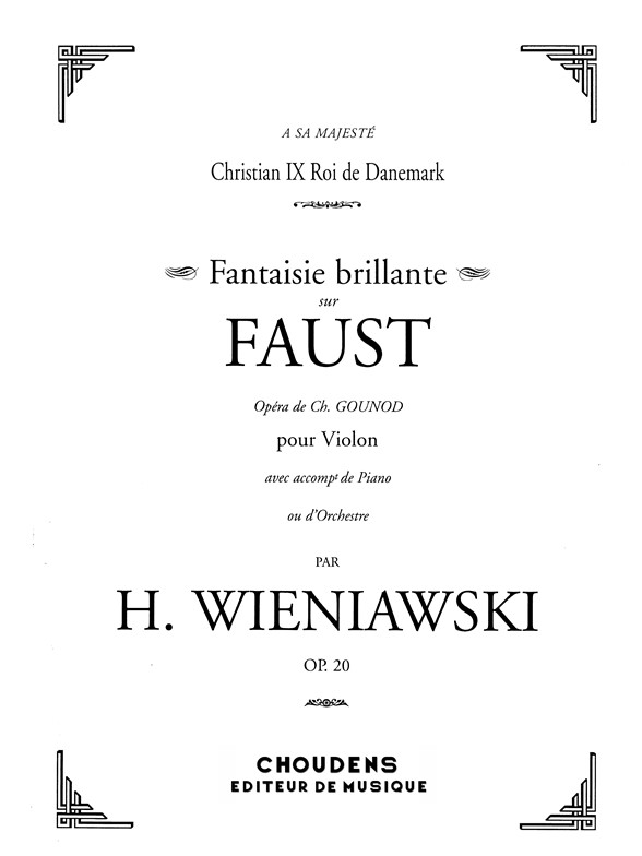 GOUNOD FAUST FANTAISIE BRILLANTE OPUS 20 VIOLON ET PIANO