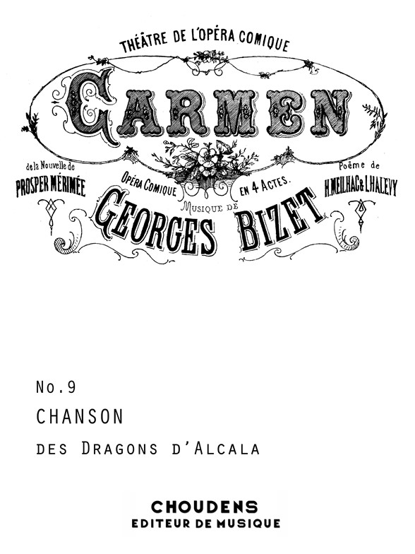 BIZET CARMEN DRAGONS D'ALCALA N9 TENOR/PIANO VS