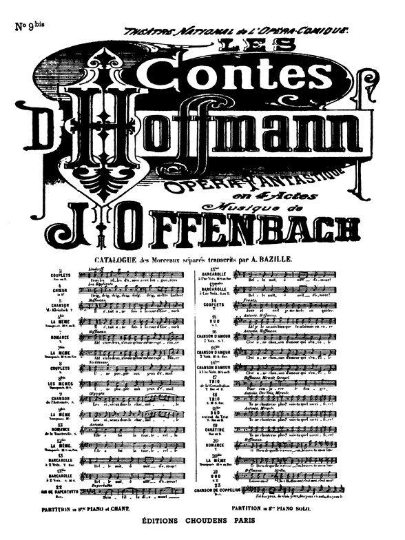 OFFENBACH CONTES D'HOFFMANN (LES) N° 9BIS CHANSON DE L'AUTOMATE LES OI